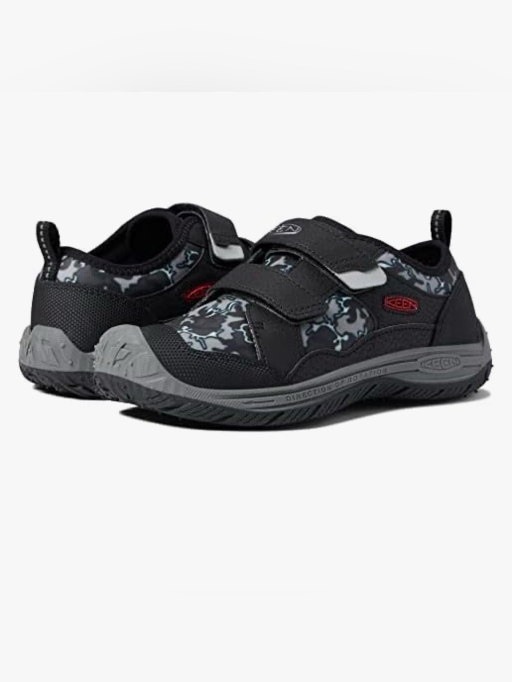 KEEN Kids' Speed Hound Black and Gray Camo Sneakers
